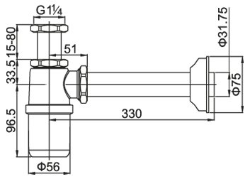 Сифон под раковину Cezares CZR-SBA-01 ARTICOLI VARI - Вид №1