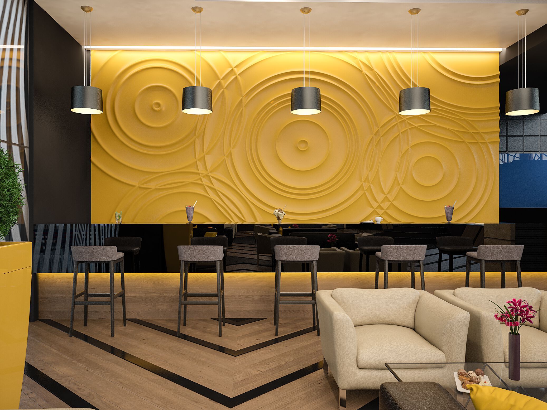 Трехмерная декоративная гипсовая панель WallDeco MUSIC ARCH-00031172