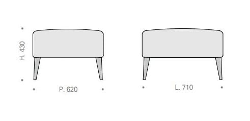 Прямоугольный пуф из ткани Kico Living Complements ARCH-00052125 - Вид №2