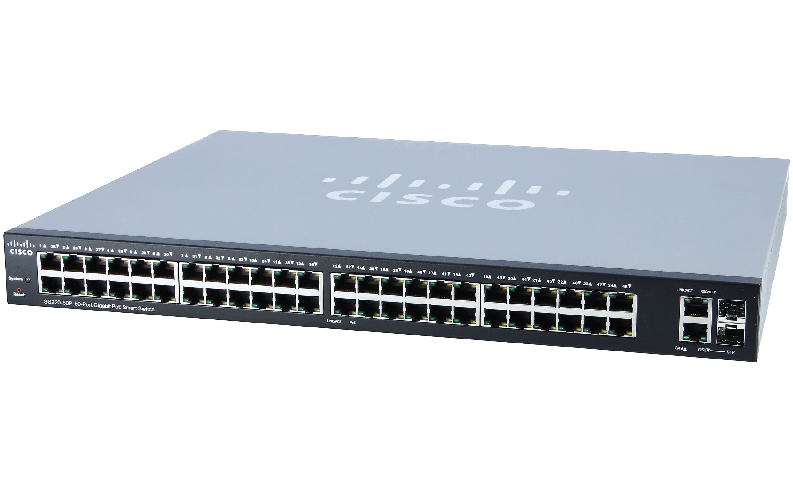 SG220-50P-K9-EU Sg220-50p 50-port gigabit poe smart switch Cisco Santreyd  - Вид №1