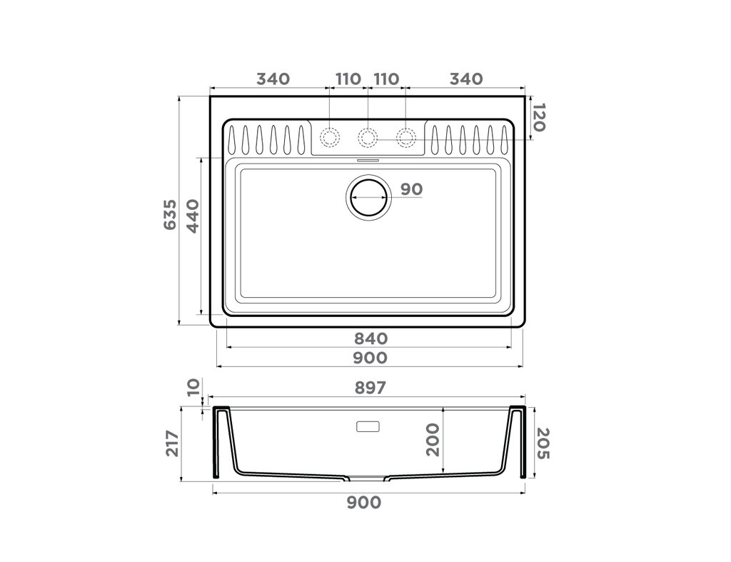 Кухонная мойка Kinokawa 90 GB OMOIKIRI 4993855 - Вид №5