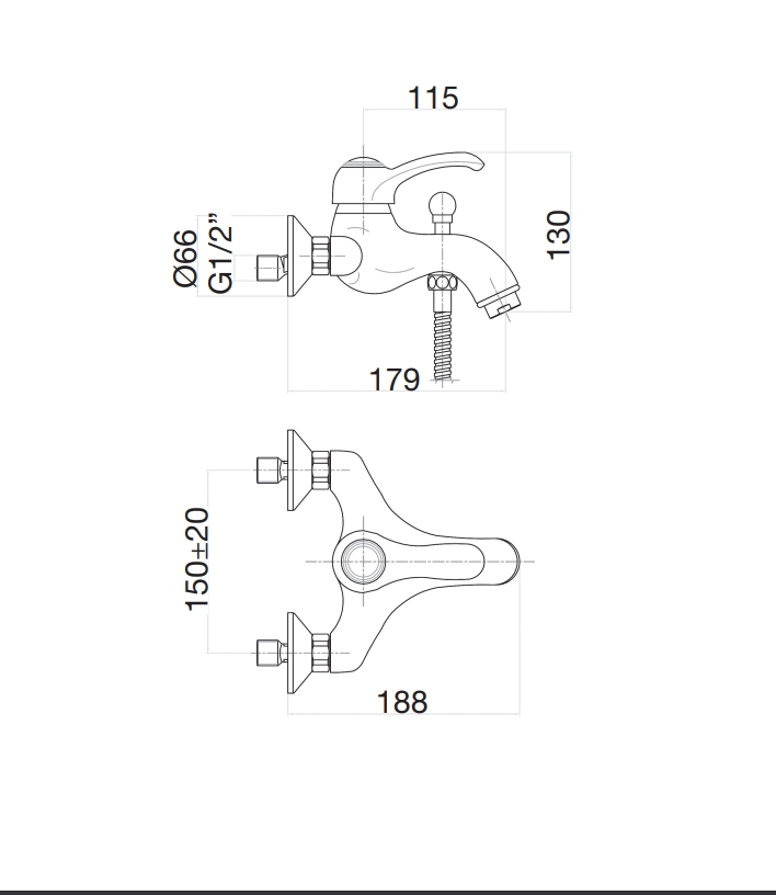 47ZZ5101 Смеситель для ванны , бронза Fiore JAFAR  - Вид №2
