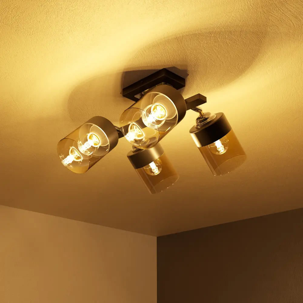 Люстра потолочная KREAFORTA Vereya 4 ламп цвет черный STLM-2118165 - Вид №1