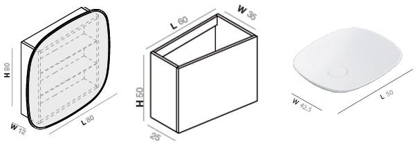 INBANI Тумба под умывальник из дерева подвесная одинарная Forma sun-id-1382233 - Вид №5