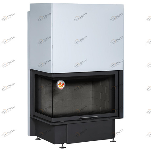 Каминная топка Экокамин Дельта 800LB угловая левая с черным шамотом 6497