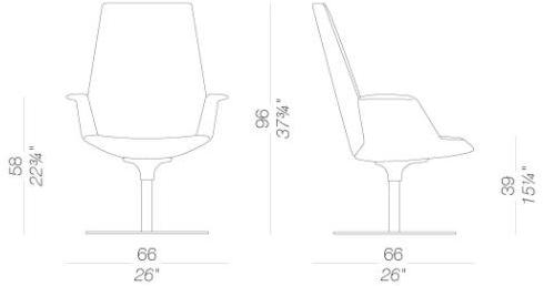 Lapalma Кресло для руководителя из ткани с подлокотниками Uno sun-id-1444477 - Вид №6