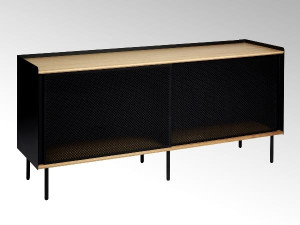 Шкаф из стали и дерева с раздвижными дверями