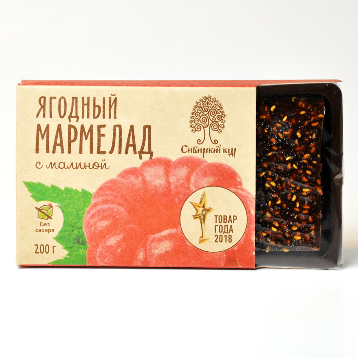 Мармелад Ягодный с малиной Сибирский кедр 200 г Santreyd 11661