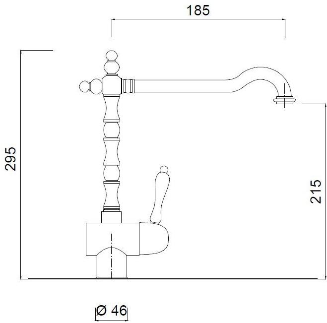 Rubinetteria Giulini Смеситель для умывальника, однорычажный Classic revolution - praga F7527ace - Вид №1
