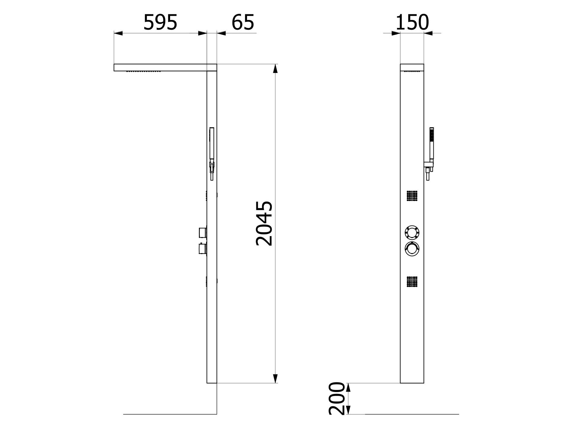 Стальная настенная термостатическая душевая колонна с ручным душем IB Shower &amp ARCH-00016905 - Вид №1