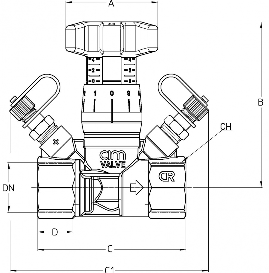 CIMBERIO CIM 787OTDP 114 Клапан балансировочный ручной CIM 787OTDP  - Вид №1