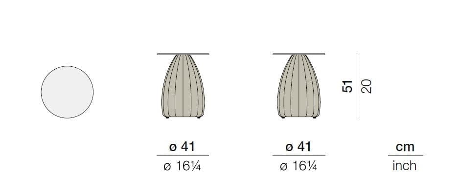Высокое волокно круглый сад журнальный столик с керамической столешницей DEDON белые грибы ARCH-00128575 - Вид №18