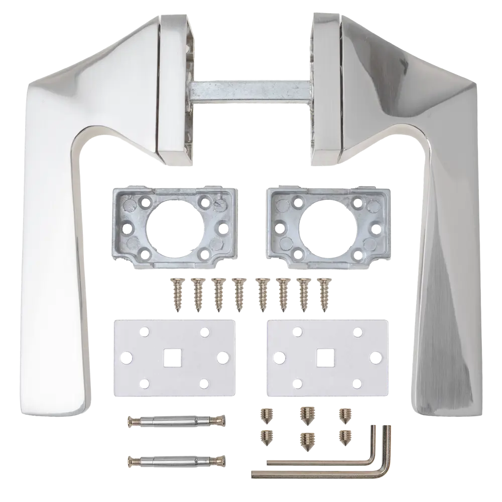 Дверная ручка на розетке Armex H-110174-A без запирания цвет никель STLM-2134118 - Вид №2
