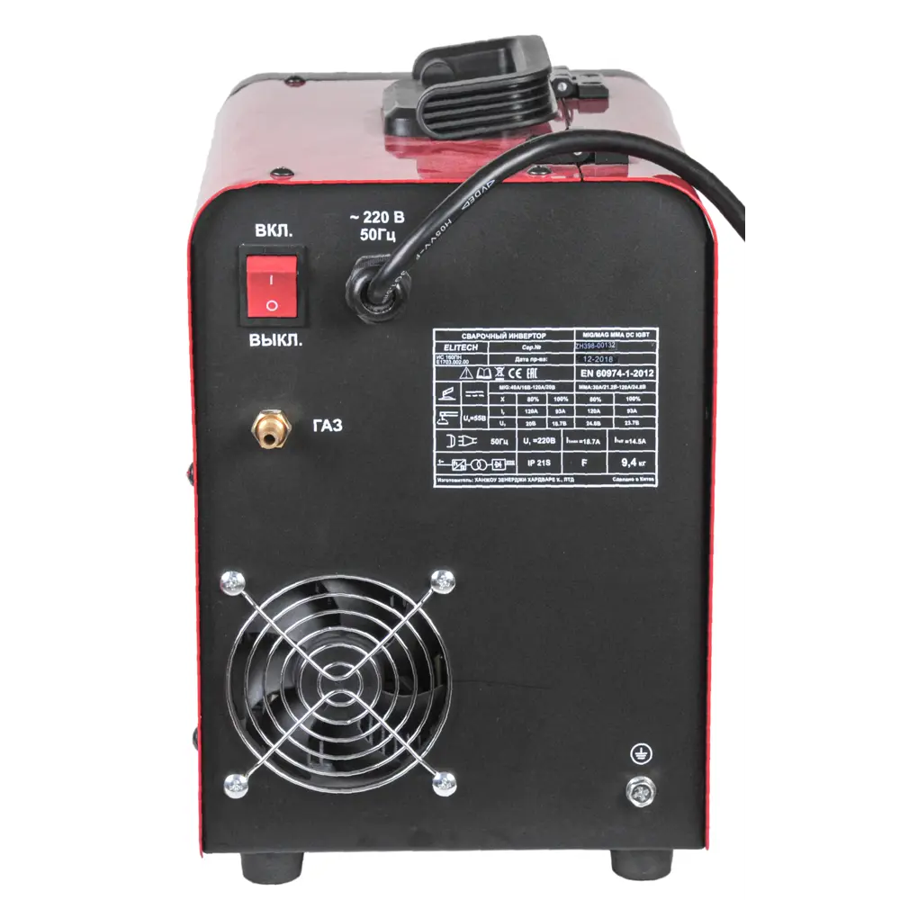 Сварочный аппарат инверторный Elitech 160ПН E1703.002.00, 120 А, 3.2 мм STLM-2013963 - Вид №6