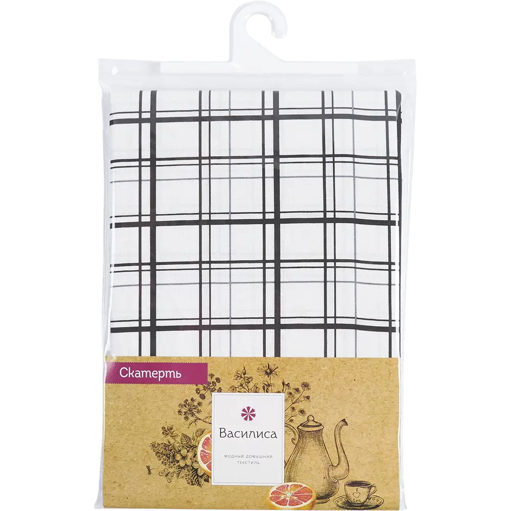 Скатерть 145x150 см, цвет чёрный/белый Santreyd STLM-2143434 - Вид №3