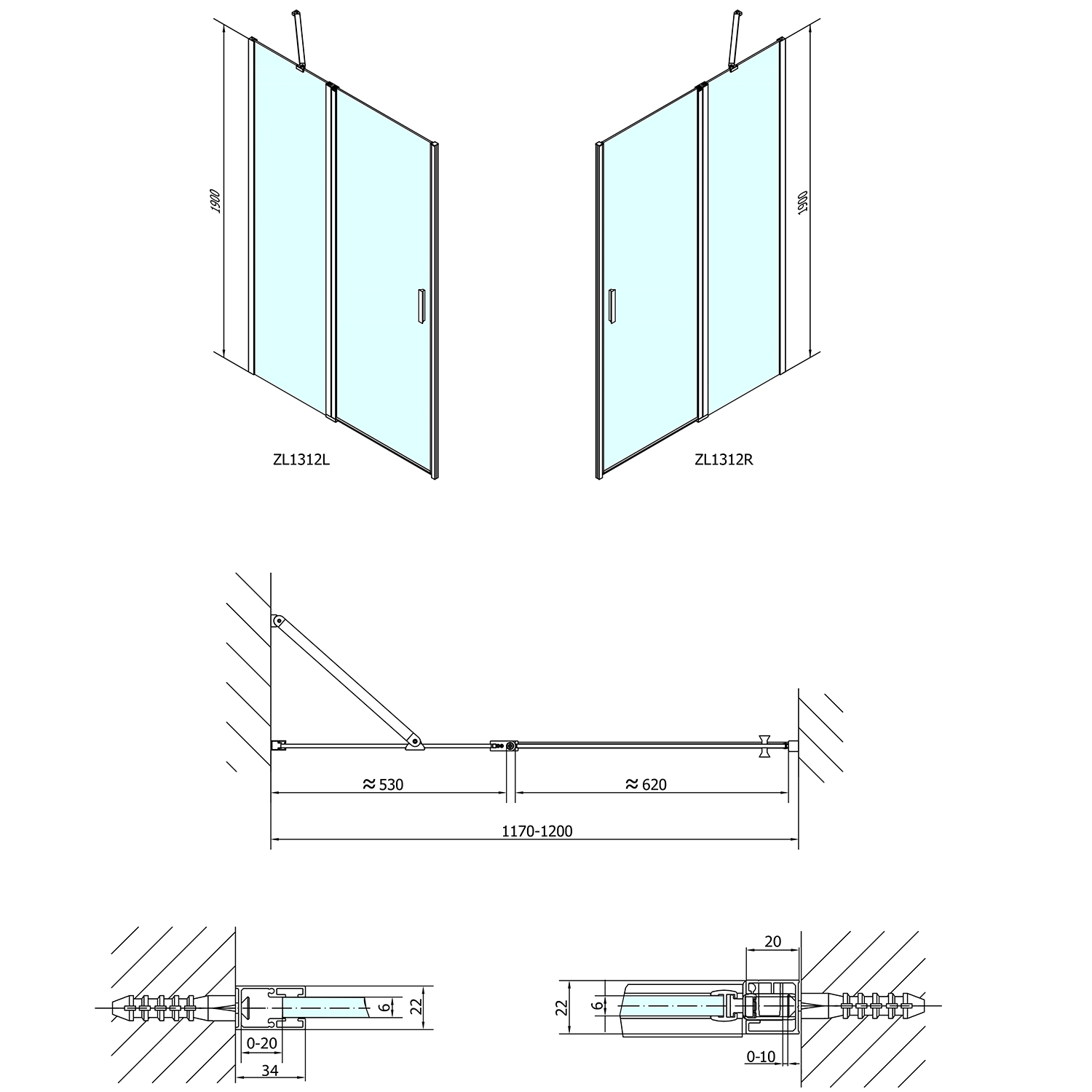 ZL1312 Polysan Ширмы для душа ZOOM LINE  - Вид №4