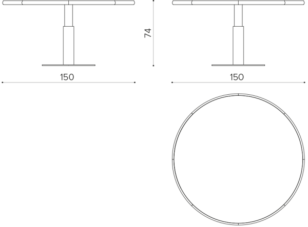 IS 150RO Стол круглый Ø150 x h74 True Design Inside - Вид №1