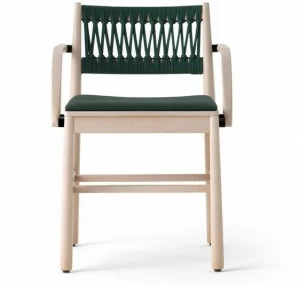 TrabA' Стул из бука с подлокотниками и встроенной подушкой Julie 0025-in-imb-ar