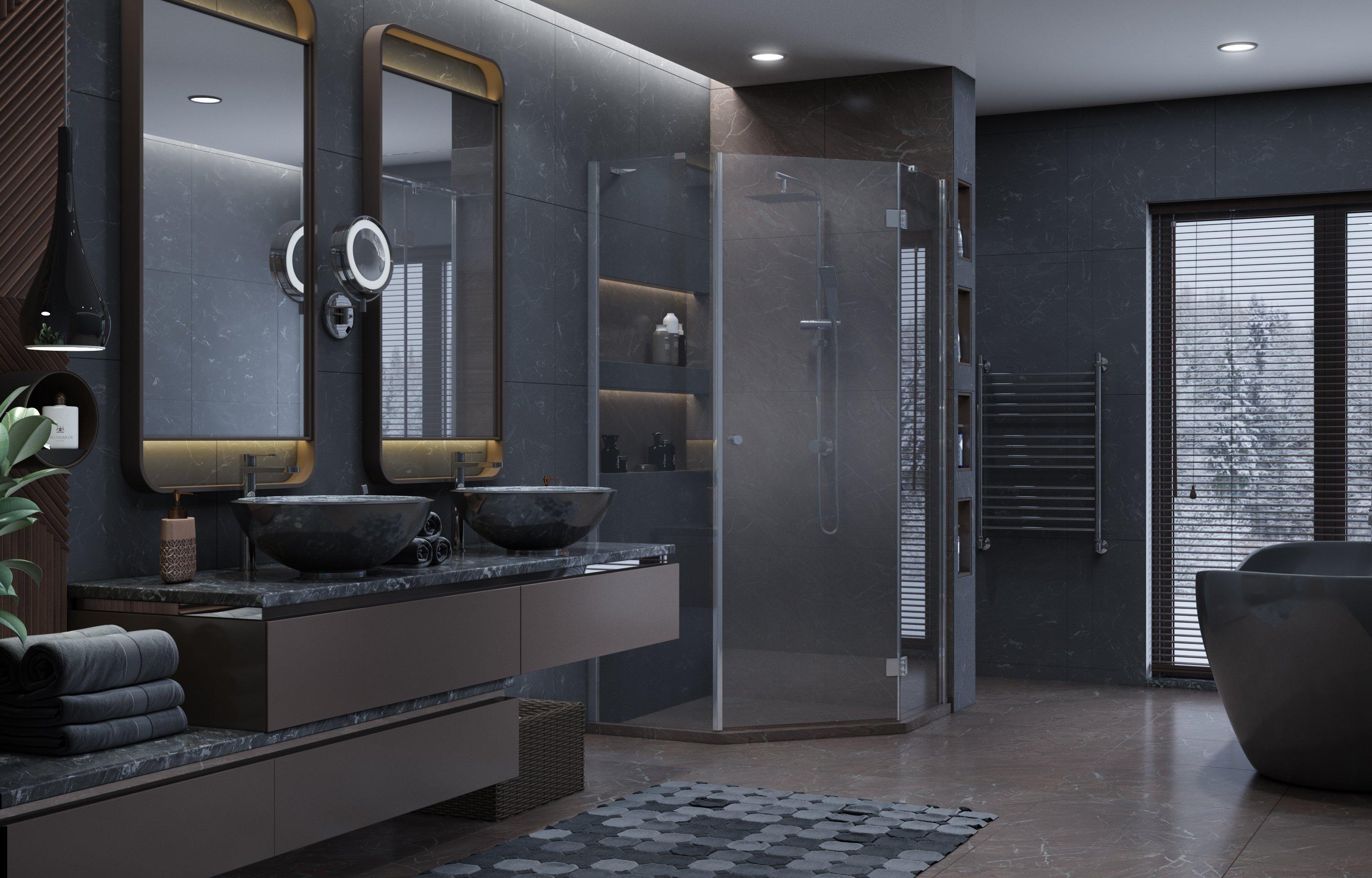 Душевое ограждение Ambassador Diamond 12011112R (1000x1000x2000), 1 место - Вид №1