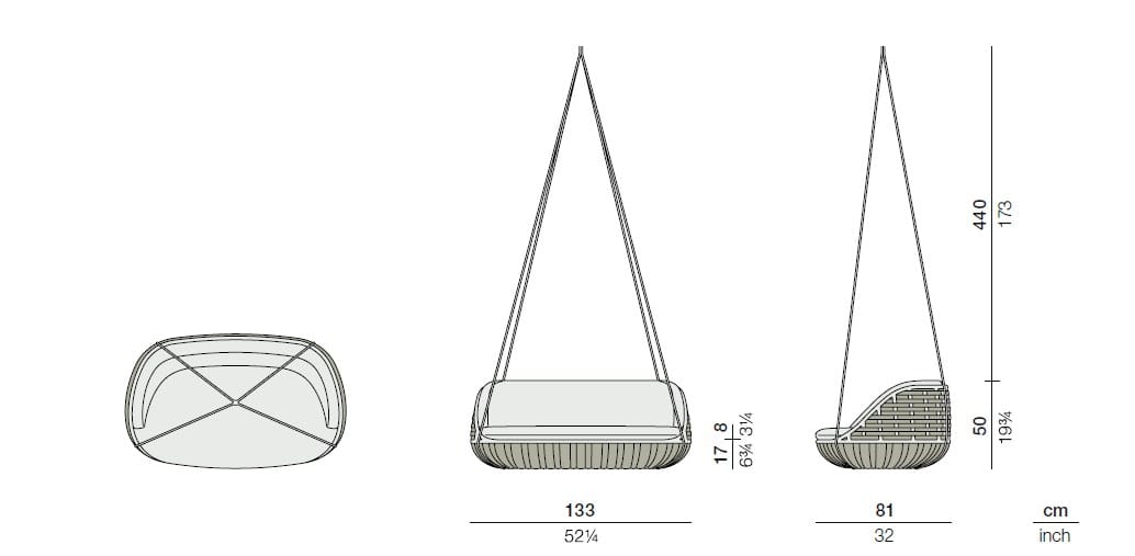 Подвесное сиденье из синтетического волокна на 2 места DEDON SWINGREST ARCH-00013979 - Вид №3