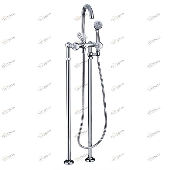 Смеситель для ванны ½" с душевым гарнитуром, напольный монтаж JOERGER Cronos Crystal 637.20.140.000-AA