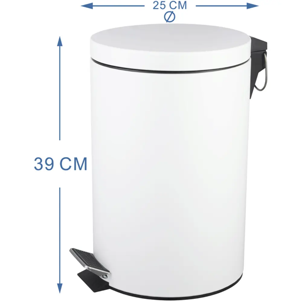 Бак для мусора в ванную комнату KONSENSA Терни 12 л сталь цвет белый STLM-2094650