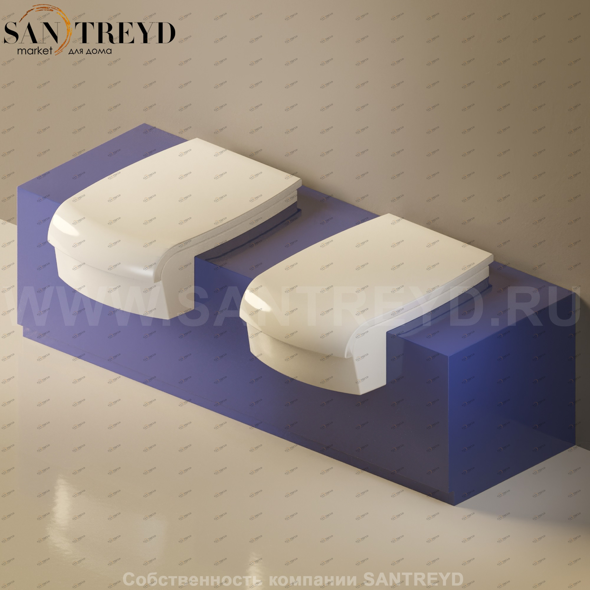 Flaminia UNA Консоль для унитаза и биде от 135 до 200 см синяя UNA200WB.5003 Ceramica Flaminia UNA200WB5003