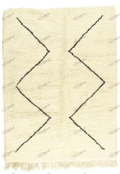 AFOLKI Прямоугольный шерстяной коврик с длинным ворсом Beni ourain Taa1218be