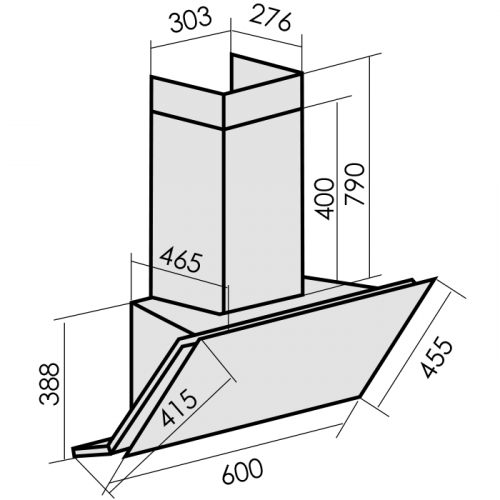 8189823 Вытяжка наклонная MBS ABELIA 160 GLASS белый/белый STDN-0015297 - Вид №9