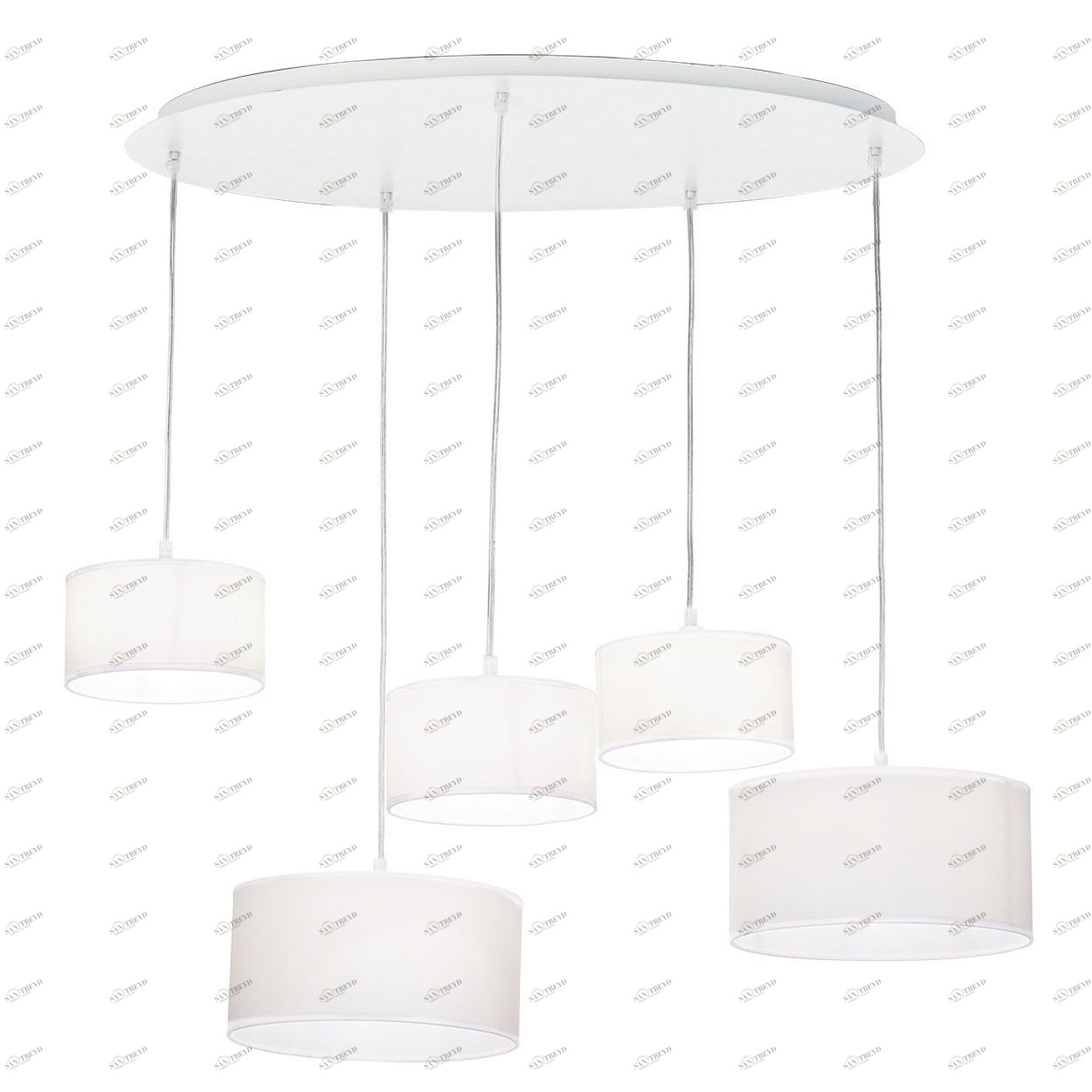 Люстра дизайнерская Granger белый дуб Ekos SP5 IDEAL LUX ДИЗАЙНЕРСКИЕ, КАСКАД 057337 Белый 