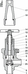 Danfoss SVA-S — запорные клапаны со стандартным штоком SVA-S 150 G STR H-WHEEL клапан запорный 148B6250  - Вид №14
