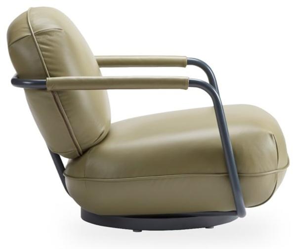 ROSSIN Поворотное кожаное кресло с подлокотниками Pilù sun-id-1395995 - Вид №2