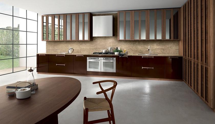 Composit Кухня из лакированной древесины с полуостровом Noisette sun-id-1427110 - Вид №1