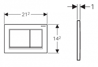 115.080.KM.1 смывная клавиша OMEGA30 (черн, хром глянц, черн) Santreyd  - Вид №1
