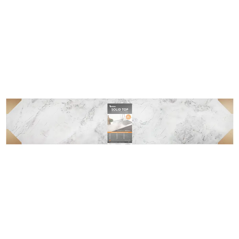 Столешница кухонная Slotex серии Кристалл 300x60x1.6 см HPL-пластик цвет серо-белый STLM-2034654 - Вид №8