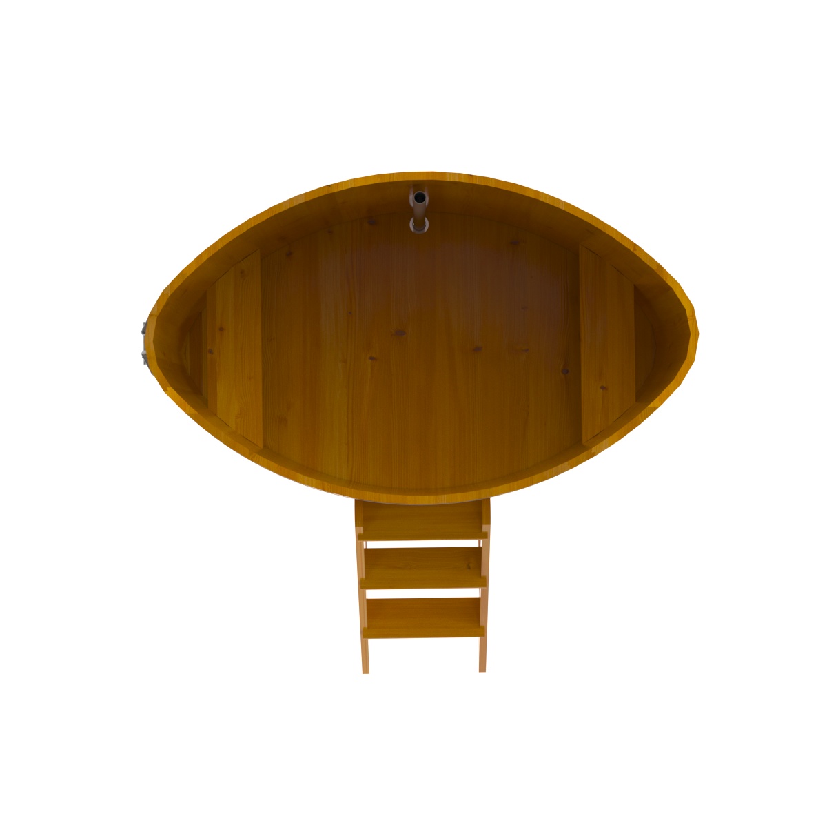 2282 Купель овальная из лиственницы Рустик 1,02х1,68х1,2 натуральная Alyarus  - Вид №5