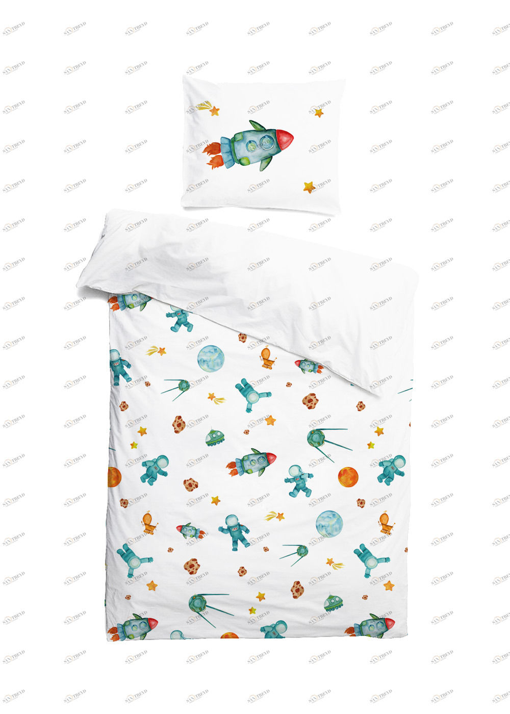 Комплект детского постельного белья "Космос" VAMVIGVAM  282078 Белый;голубой Santreyd 
