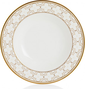 10628669 Noritake Тарелка суповая Noritake "Трефолио,золотой кант" 22см Фарфор костяной