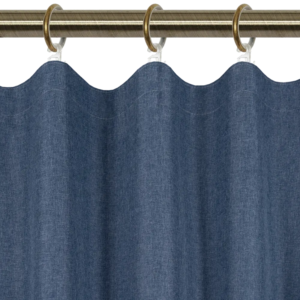 Штора на ленте «Савана» 145x180 см однотон цвет синий LINEN WAY STLM-2097861 - Вид №2