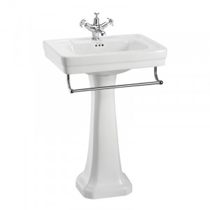 Burlington Contemporary Современная раковина, вешалка для полотенец и стандартная тумба с 3 отверстиями под смеситель B1 3TH P1 T2 CHR