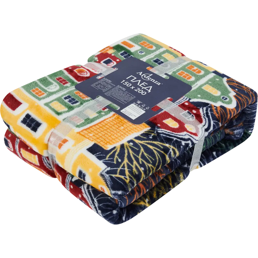 Плед Рождественский город 150x200 см микрофибра разноцветный Ardenza Новогодняя STLM-2160064