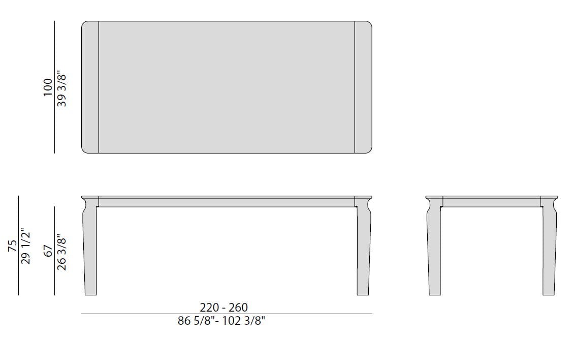 Прямоугольный обеденный стол из грецкого ореха Porada двадцать четыре ARCH-00003851 - Вид №1