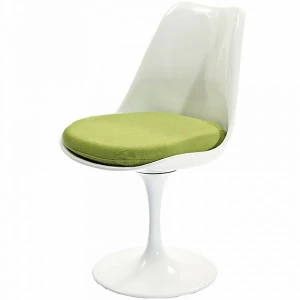 Стул пластиковый белый с зеленой подушкой Eero Saarinen Style Tulip Chair SOHO DESIGN ДИЗАЙНЕРСКИЕ, TULIP 131550 Белый;зеленый