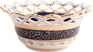 10618217 Гжельский фарфоровый завод Конфетница "Камелия" (выс.худ.роспись) Фарфор