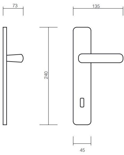 Pasini Ручка из латуни на пластине с накладкой Patrizio 2830  - Вид №4