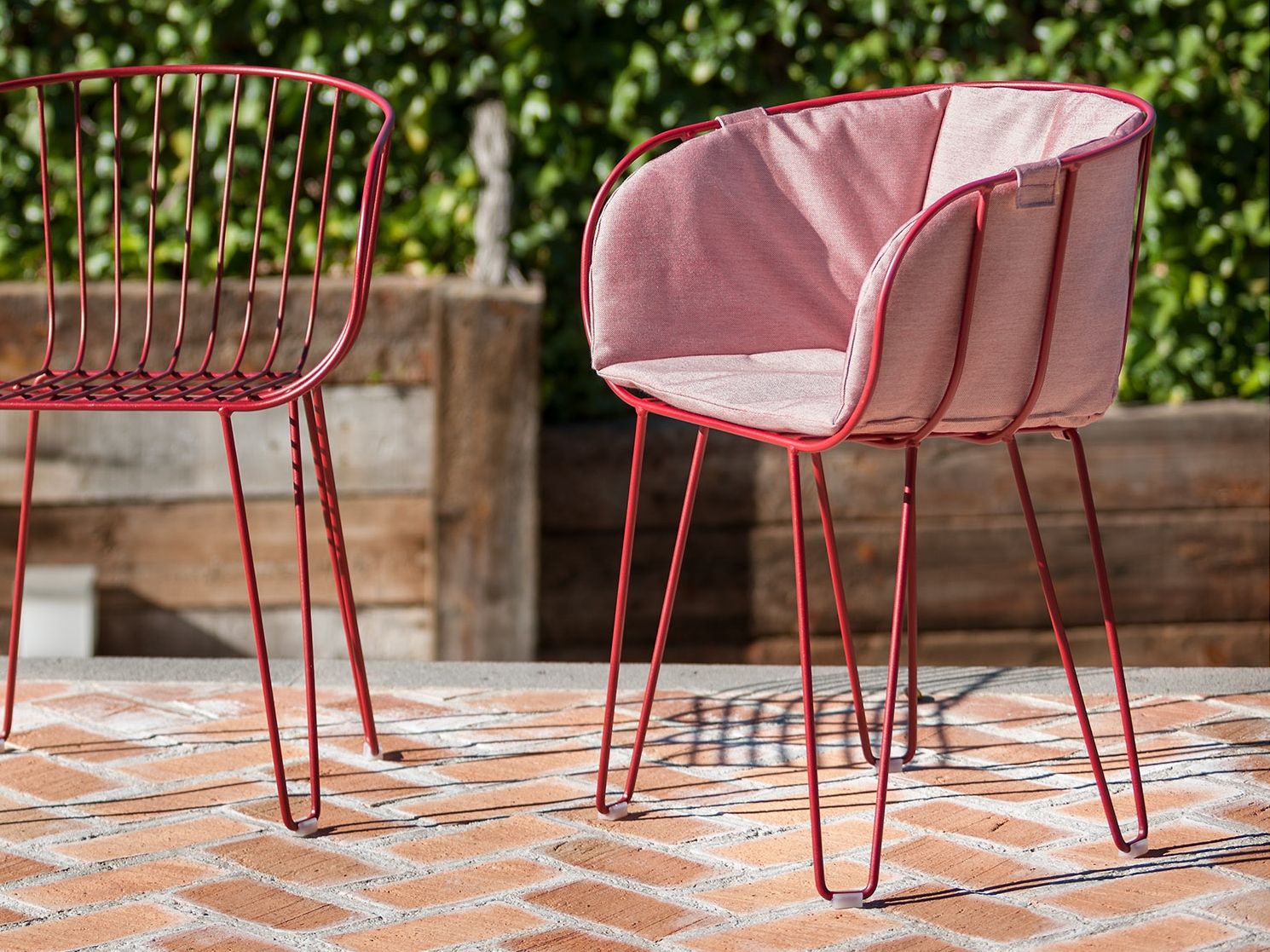 Стальной мягкий штабелируемый садовый стул iSimar оливковое дерево ARCH-00091043 - Вид №1