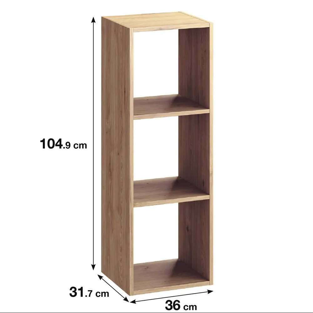Стеллаж KONSENSA Руан 3 секции 36x104x31.7 см ЛДСП цвет дуб комано STLM-2059283 - Вид №1