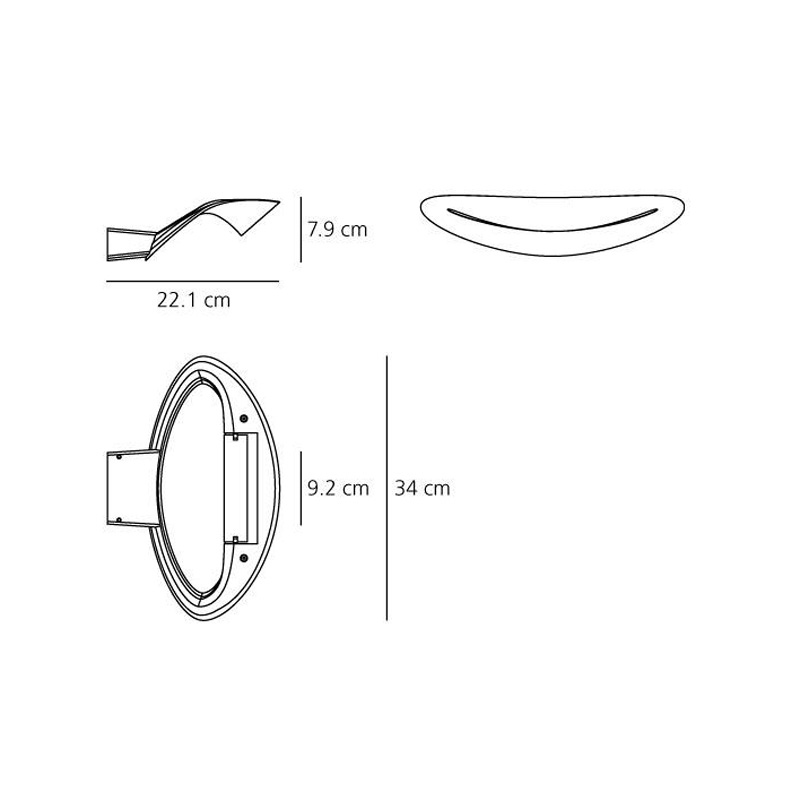 Светильник настенный серебристый Artemide 0916040A ARTEMIDE  00-3882729 Серебро  - Вид №5