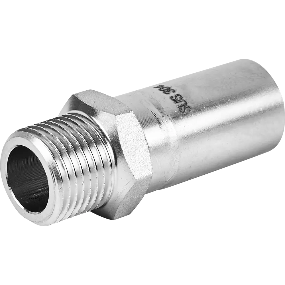Муфта переходная Rommer 1/2"x22 мм НПр-НР нержавеющая сталь STLM-2169159 - Вид №2