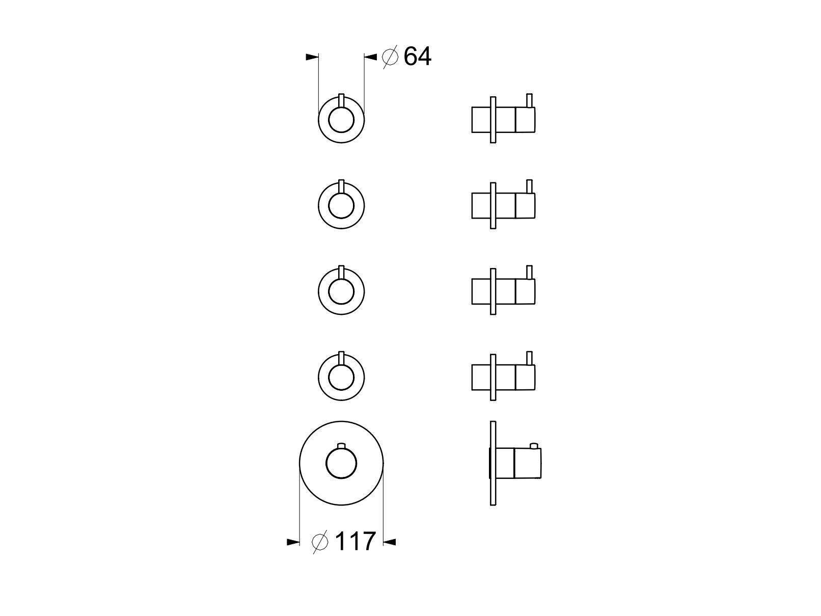 Термостатический встраиваемый смеситель для душа GUGLIELMI RUBINETTERIE Sprint ARCH-00020813